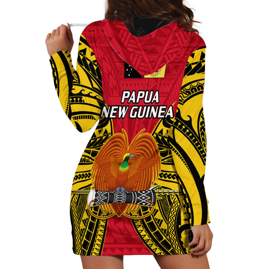 Papua New Guinea Hoodie Dress National Capital District Mix Coat Of Arms Polynesian Art - Wonder Print Shop