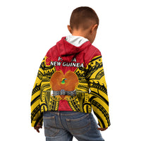Papua New Guinea Kid Hoodie National Capital District Mix Coat Of Arms Polynesian Art - Wonder Print Shop