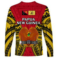 Papua New Guinea Long Sleeve Shirt National Capital District Mix Coat Of Arms Polynesian Art - Wonder Print Shop