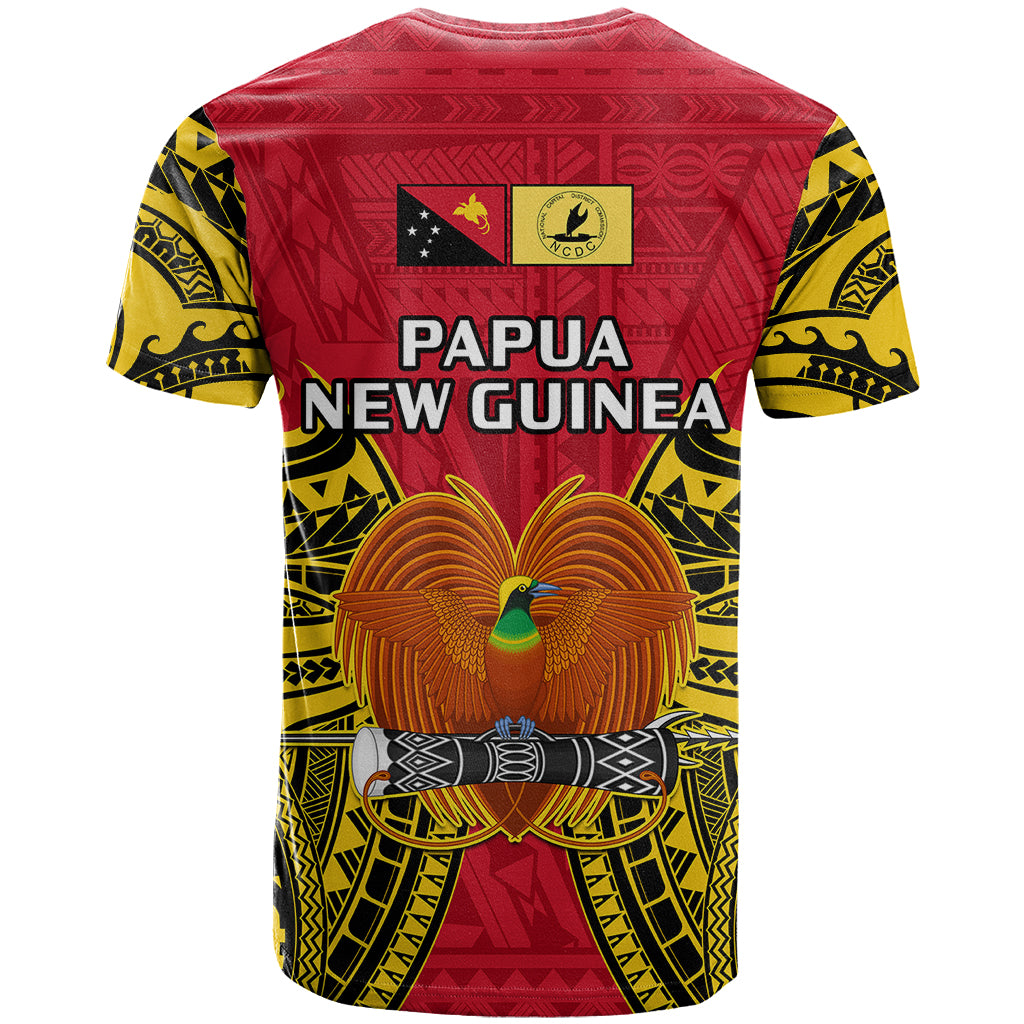 Papua New Guinea T Shirt National Capital District Mix Coat Of Arms Polynesian Art - Wonder Print Shop