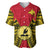 (Custom Personalised) Papua New Guinea Baseball Jersey National Capital District Mix Coat Of Arms Polynesian Art - Wonder Print Shop