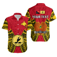 (Custom Personalised) Papua New Guinea Hawaiian Shirt National Capital District Mix Coat Of Arms Polynesian Art - Wonder Print Shop