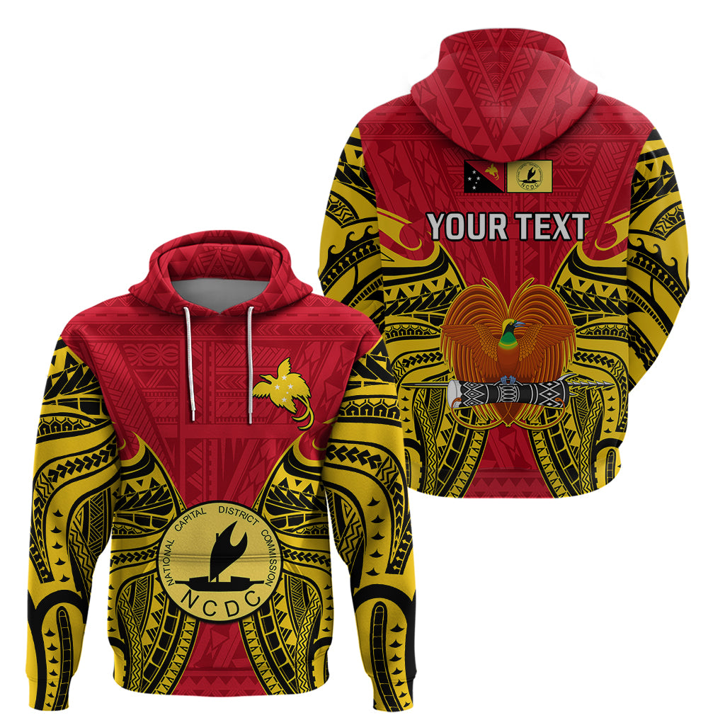 Custom Papua New Guinea Hoodie National Capital District Mix Coat Of Arms Polynesian Art - Wonder Print Shop