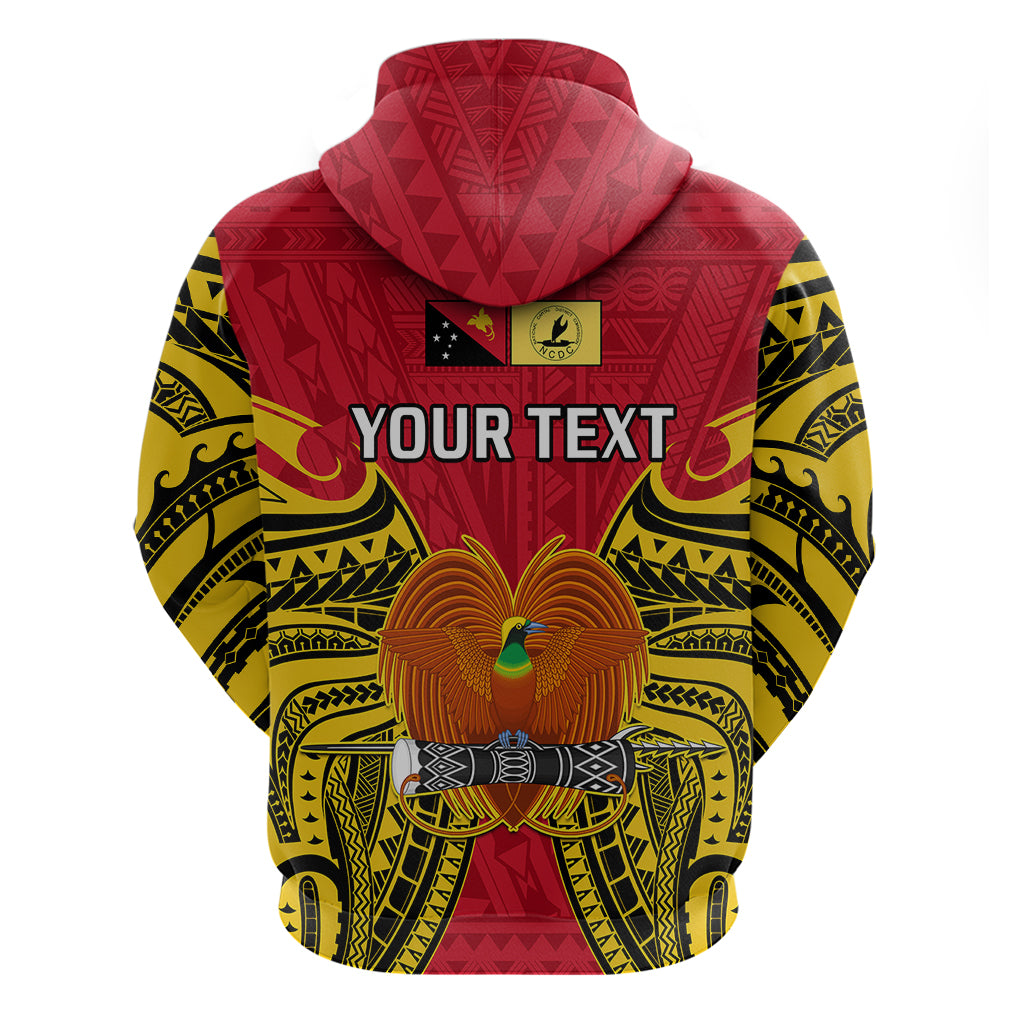 Custom Papua New Guinea Hoodie National Capital District Mix Coat Of Arms Polynesian Art - Wonder Print Shop