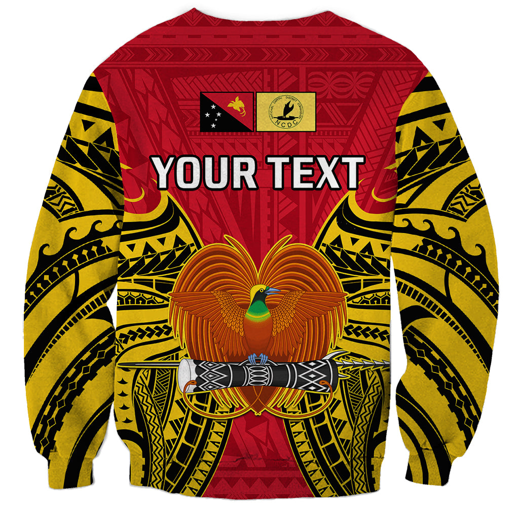 (Custom Personalised) Papua New Guinea Sweatshirt National Capital District Mix Coat Of Arms Polynesian Art - Wonder Print Shop