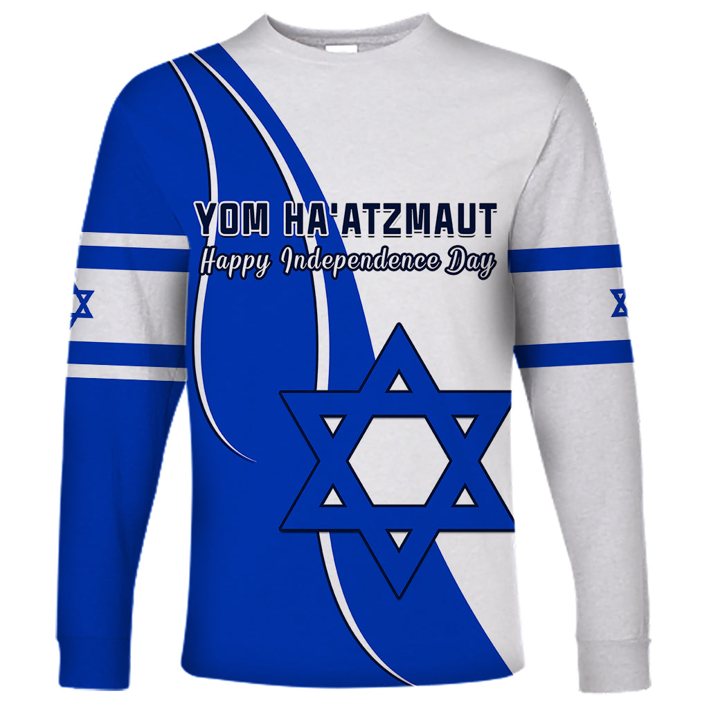 Israel Independence Day Long Sleeve Shirt Yom Haatzmaut Curvel Style - Wonder Print Shop