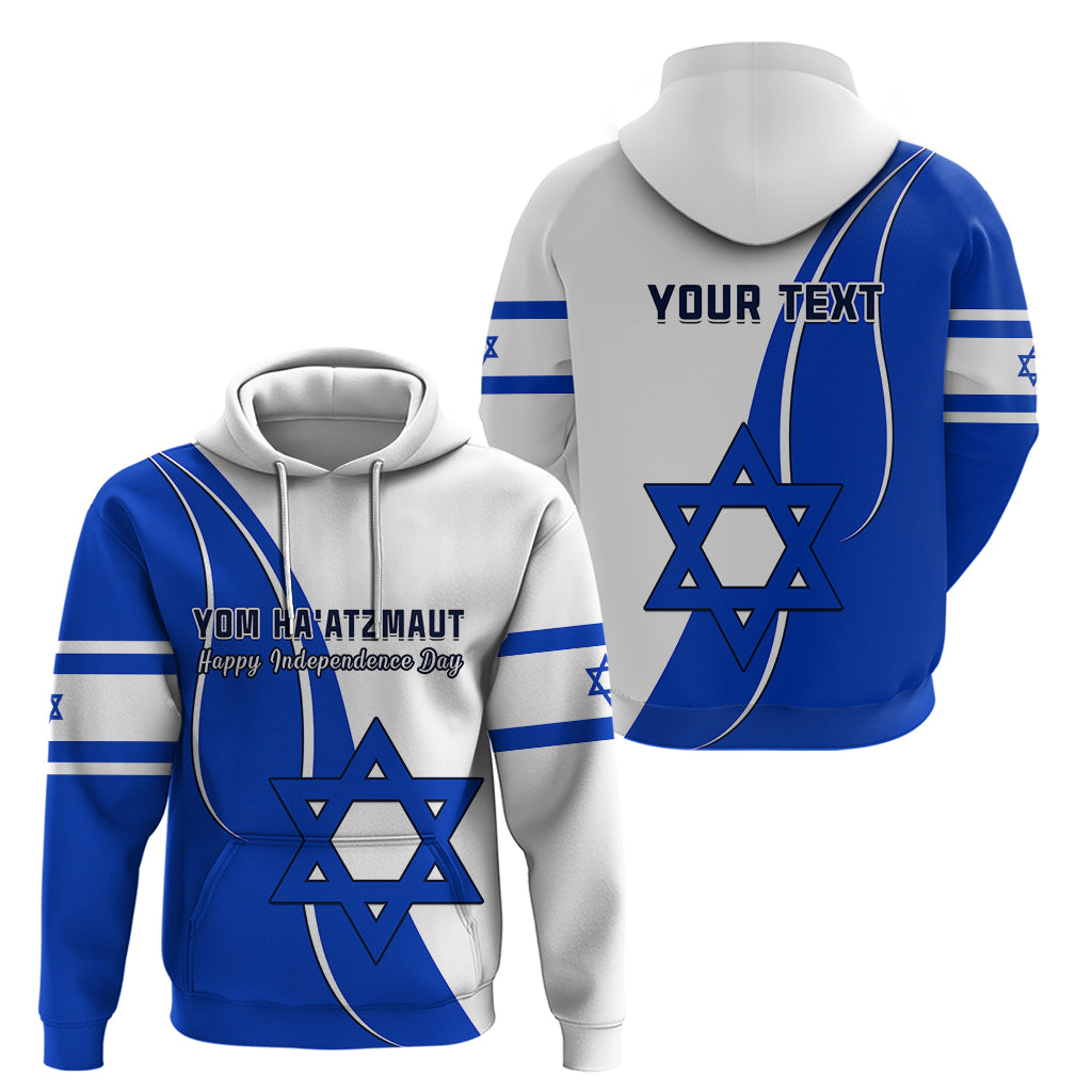 Custom Israel Independence Day Hoodie Yom Haatzmaut Curvel Style - Wonder Print Shop