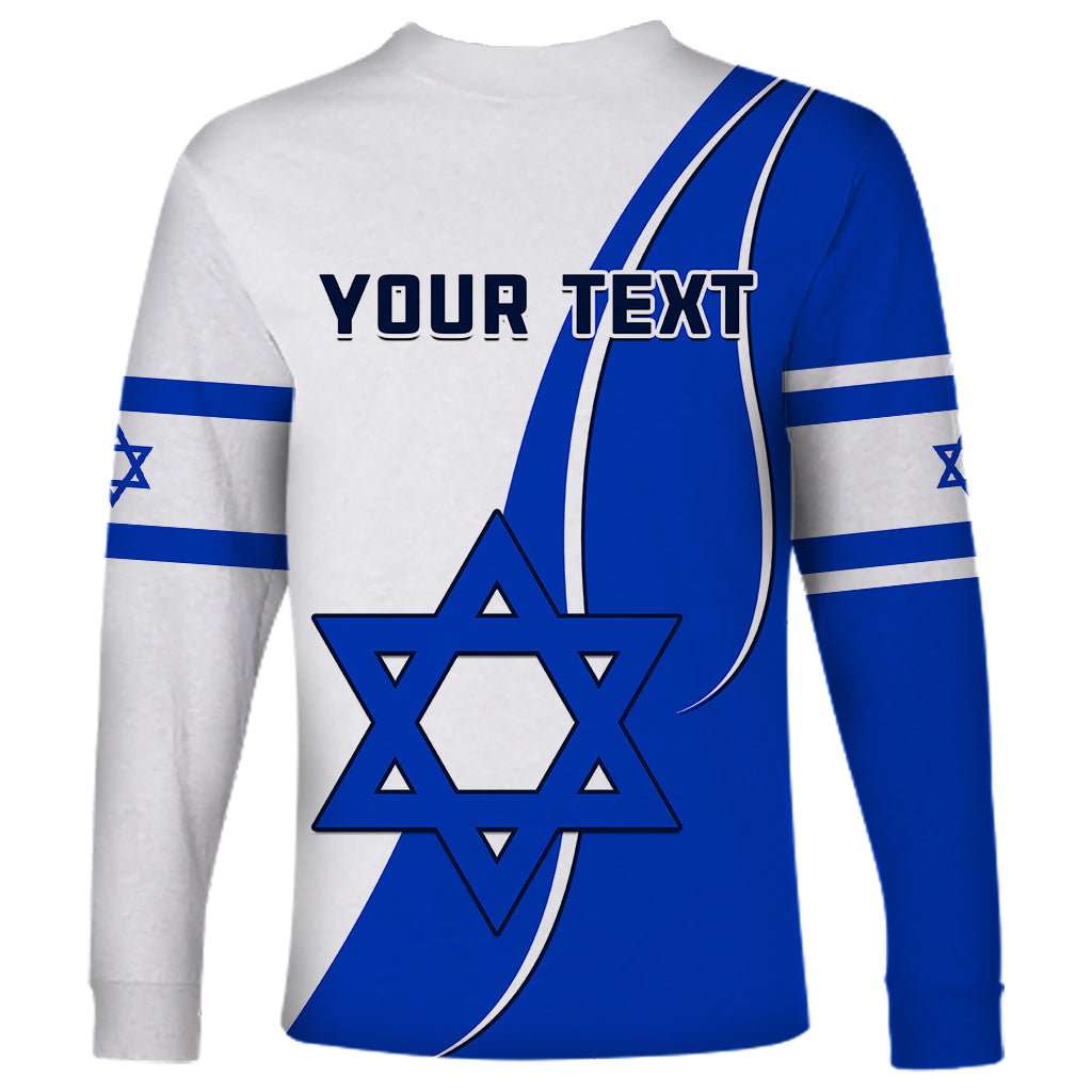 (Custom Personalised) Israel Independence Day Long Sleeve Shirt Yom Haatzmaut Curvel Style - Wonder Print Shop