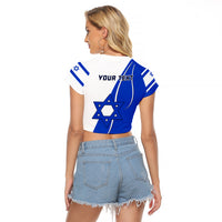 (Custom Personalised) Israel Independence Day Raglan Cropped T Shirt Yom Haatzmaut Curvel Style - Wonder Print Shop