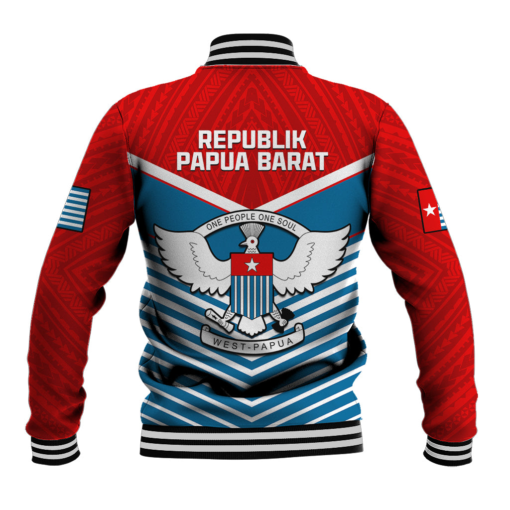 West Papua Baseball Jacket Coat Of Arms And Morning Star Flag - Wonder Print Shop