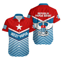 West Papua Hawaiian Shirt Coat Of Arms And Morning Star Flag - Wonder Print Shop