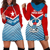 West Papua Hoodie Dress Coat Of Arms And Morning Star Flag - Wonder Print Shop