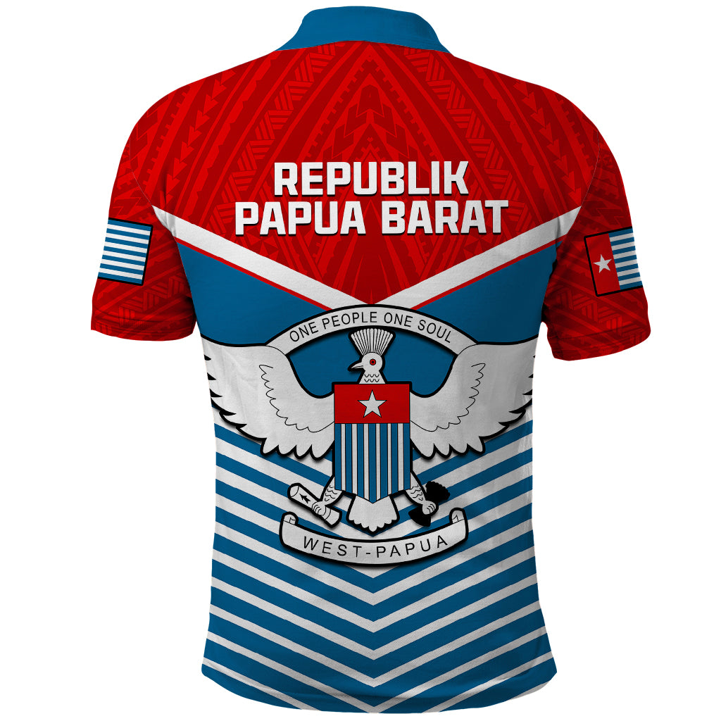 West Papua Polo Shirt Coat Of Arms And Morning Star Flag - Wonder Print Shop