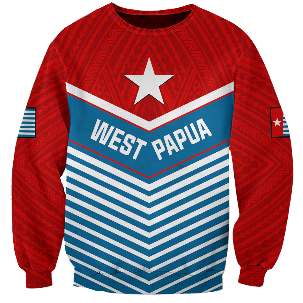 West Papua Sweatshirt Coat Of Arms And Morning Star Flag - Wonder Print Shop