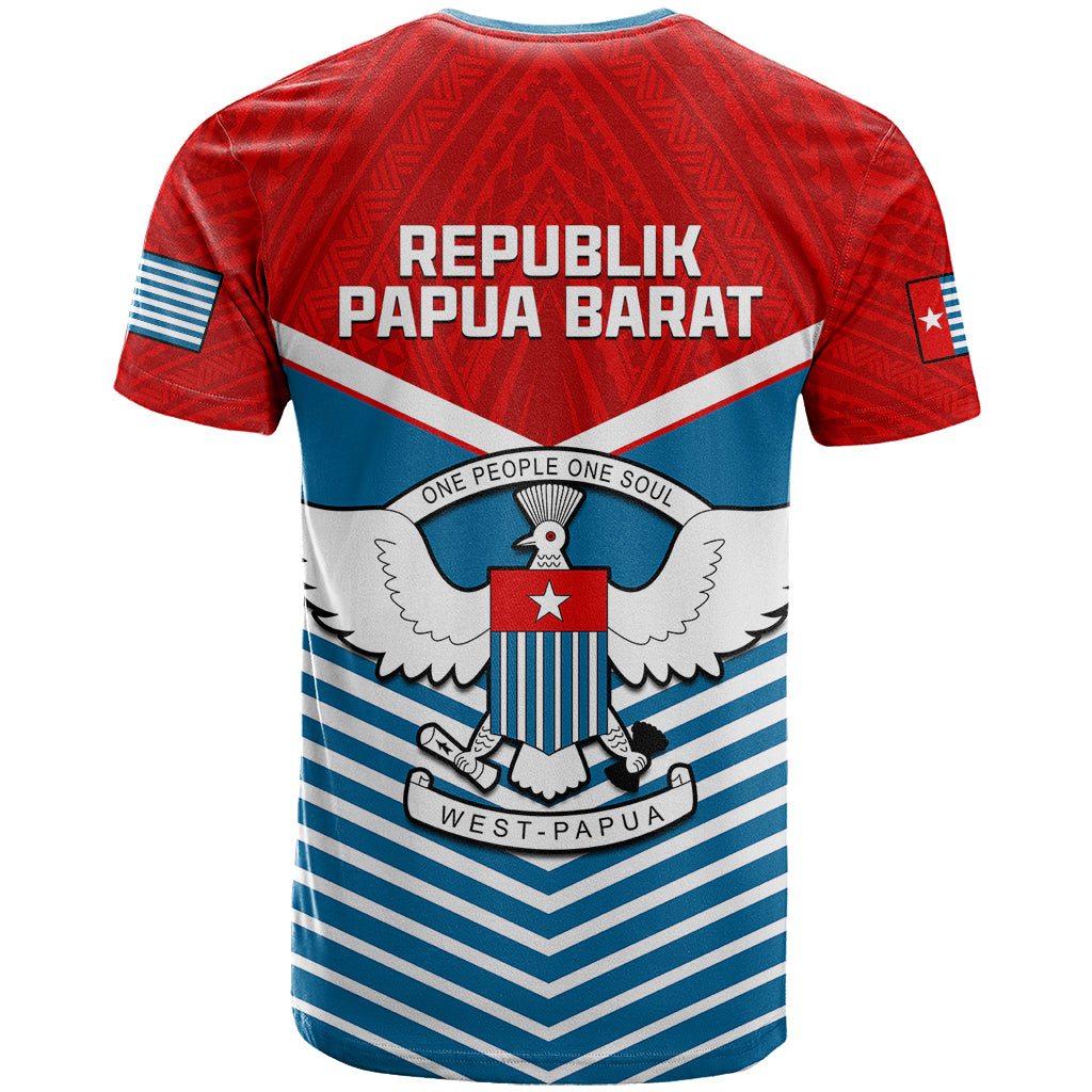 West Papua T Shirt Coat Of Arms And Morning Star Flag - Wonder Print Shop