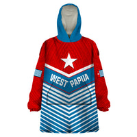 West Papua Wearable Blanket Hoodie Coat Of Arms And Morning Star Flag - Wonder Print Shop