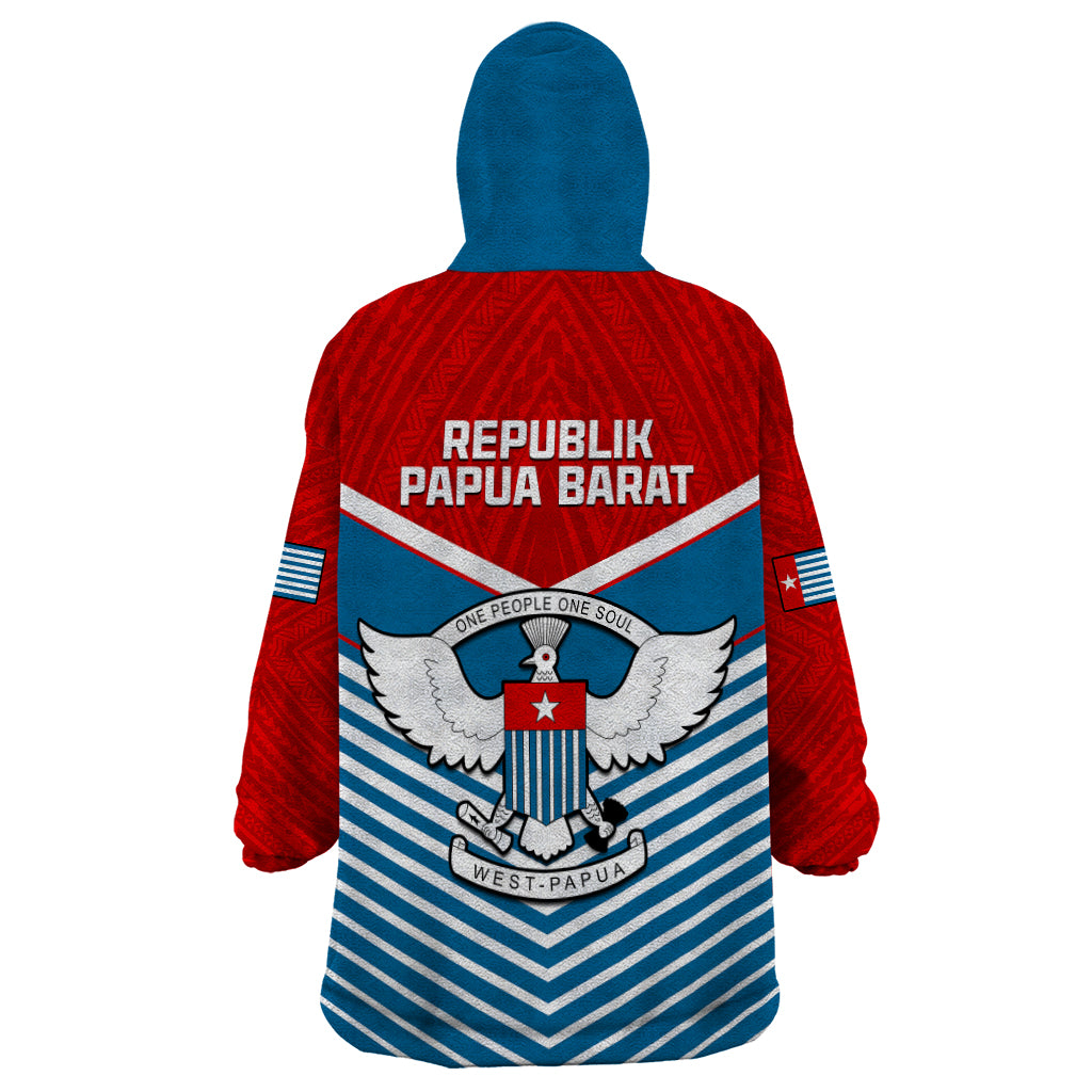 West Papua Wearable Blanket Hoodie Coat Of Arms And Morning Star Flag - Wonder Print Shop