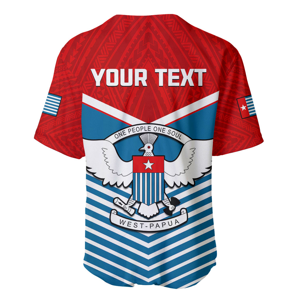 (Custom Personalised) West Papua Baseball Jersey Coat Of Arms And Morning Star Flag - Wonder Print Shop