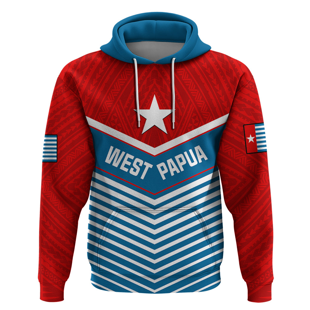 Custom West Papua Hoodie Coat Of Arms And Morning Star Flag - Wonder Print Shop