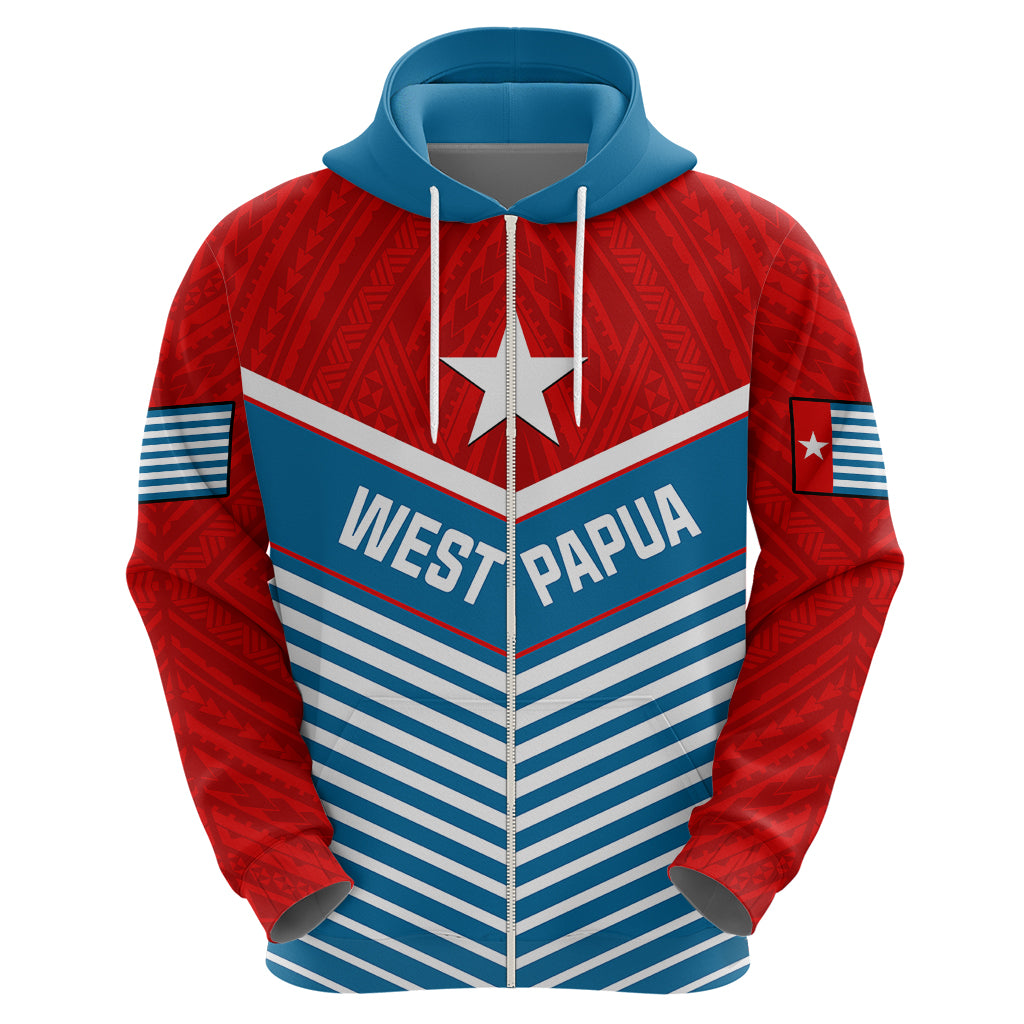 Custom West Papua Hoodie Coat Of Arms And Morning Star Flag - Wonder Print Shop