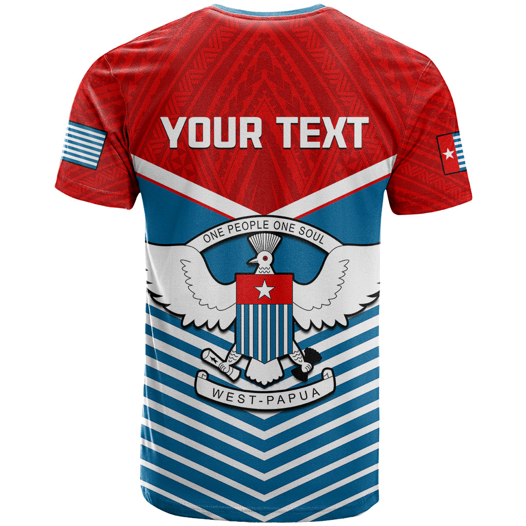 Custom West Papua T Shirt Coat Of Arms And Morning Star Flag - Wonder Print Shop