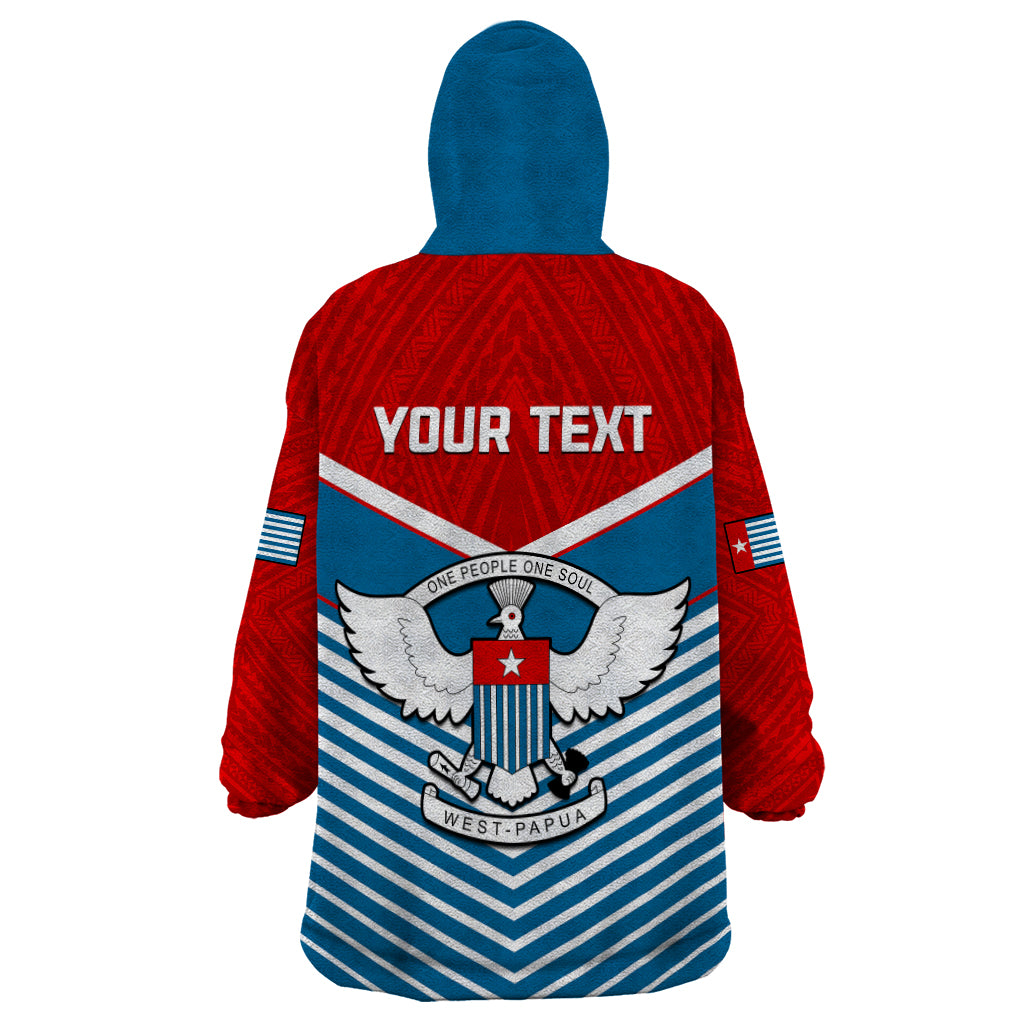 (Custom Personalised) West Papua Wearable Blanket Hoodie Coat Of Arms And Morning Star Flag - Wonder Print Shop