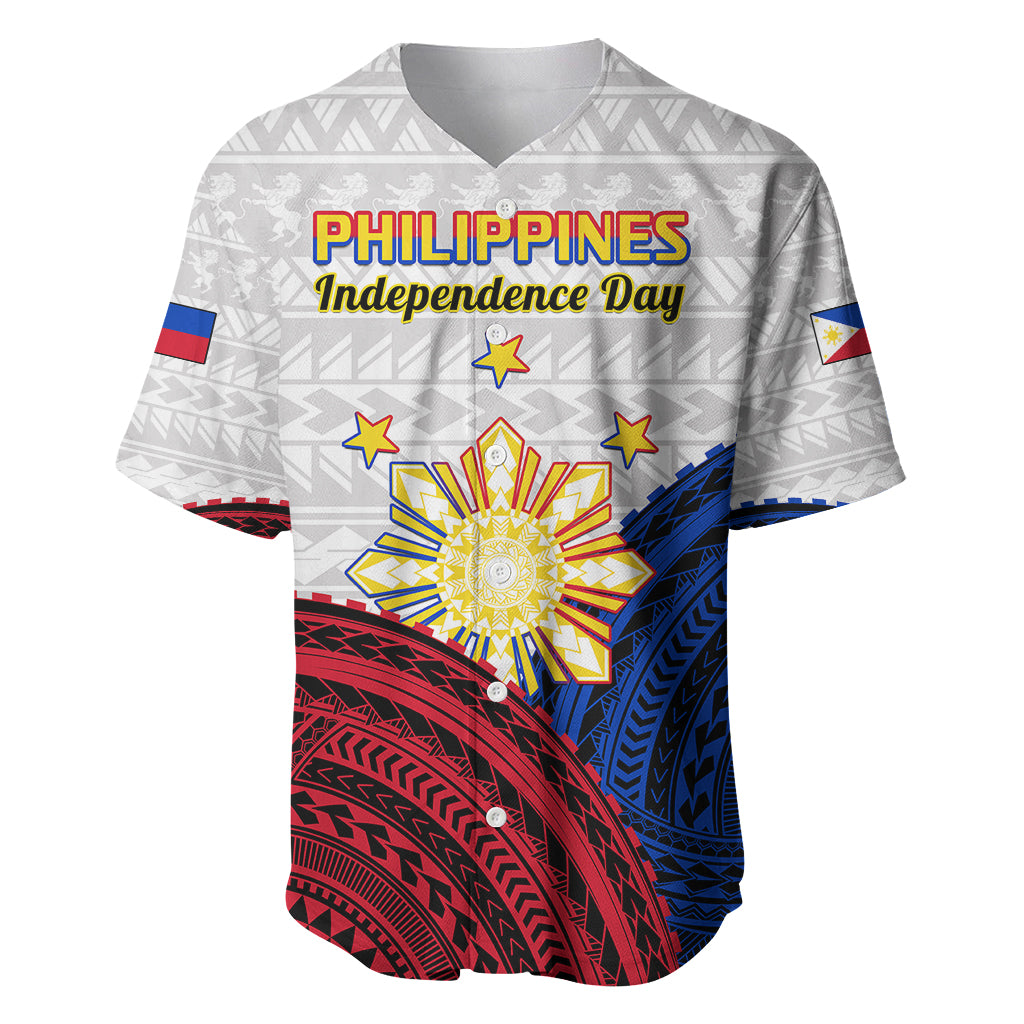 Philippines Independence Day Baseball Jersey Proud To Be Filipino Polynesian Pattern - Wonder Print Shop