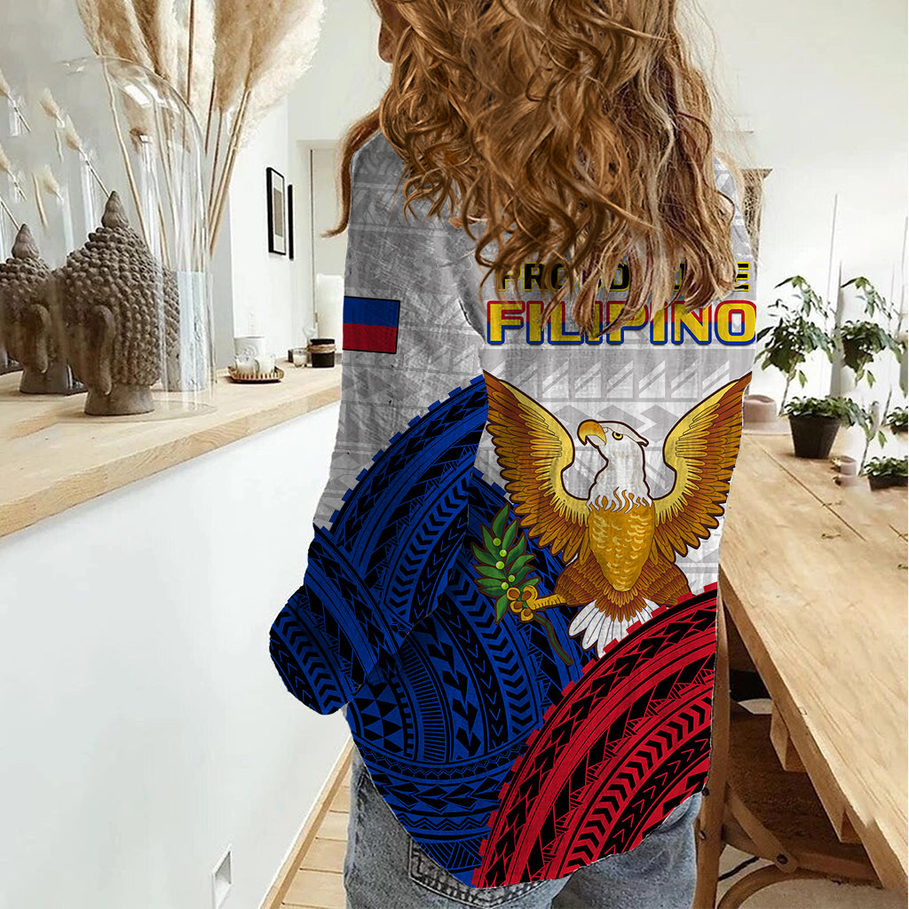 Philippines Independence Day Women Casual Shirt Proud To Be Filipino Polynesian Pattern - Wonder Print Shop