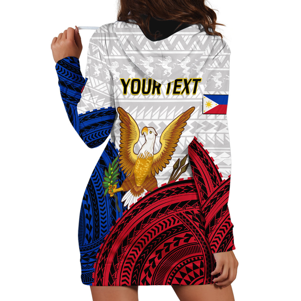 (Custom Personalised) Philippines Independence Day Hoodie Dress Proud To Be Filipino Polynesian Pattern - Wonder Print Shop