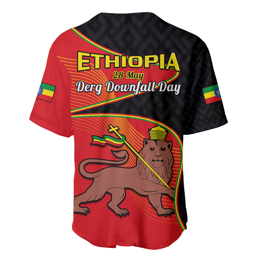 Ethiopia Derg Downfall Day Baseball Jersey Ethiopian Lion of Judah - Wonder Print Shop