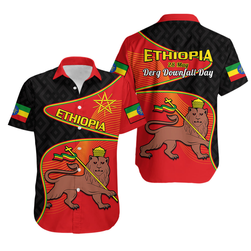 Ethiopia Derg Downfall Day Hawaiian Shirt Ethiopian Lion of Judah - Wonder Print Shop