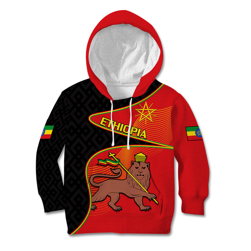 Ethiopia Derg Downfall Day Kid Hoodie Ethiopian Lion of Judah - Wonder Print Shop
