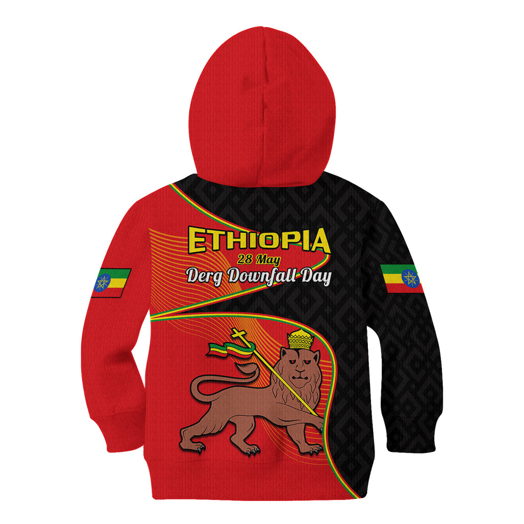 Ethiopia Derg Downfall Day Kid Hoodie Ethiopian Lion of Judah - Wonder Print Shop