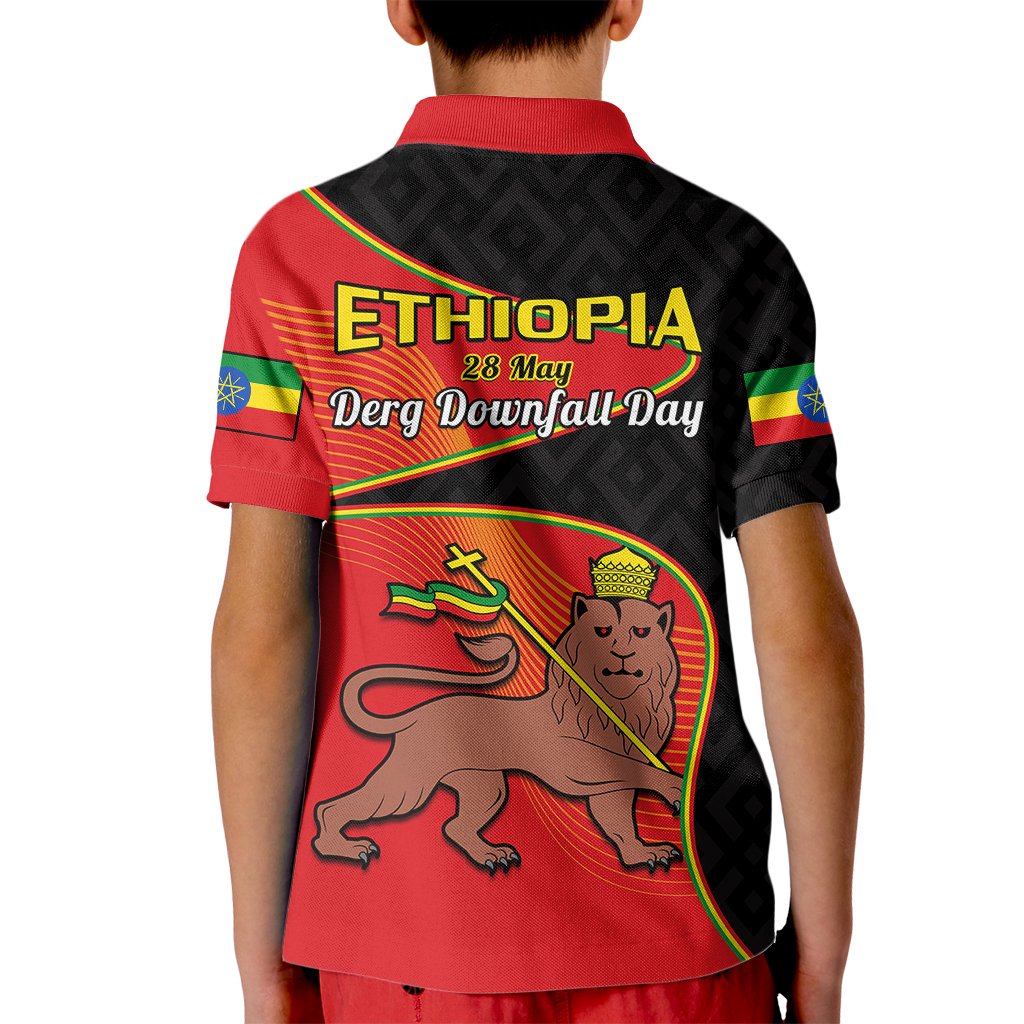 Ethiopia Derg Downfall Day Polo Shirt for Kid Ethiopian Lion of Judah - Wonder Print Shop
