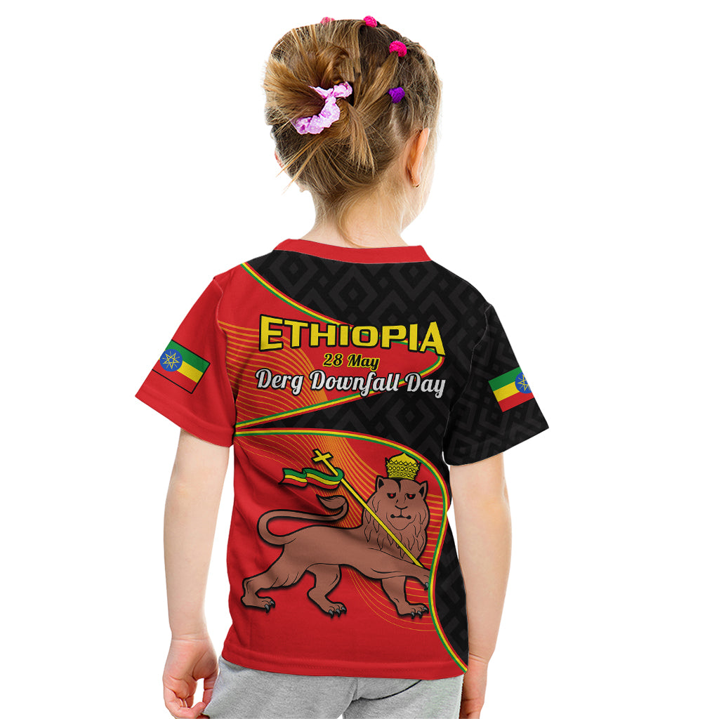 Ethiopia Derg Downfall Day Kid T Shirt Ethiopian Lion of Judah - Wonder Print Shop