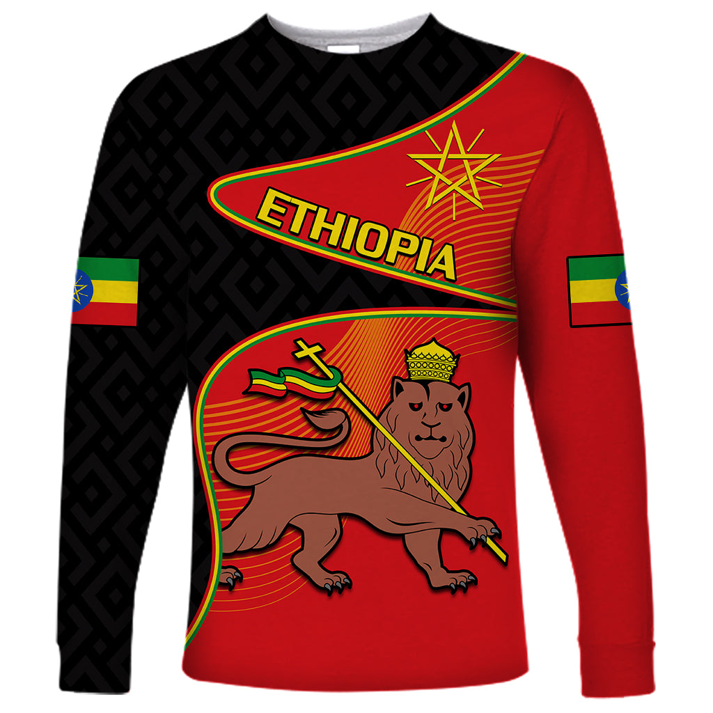 Ethiopia Derg Downfall Day Long Sleeve Shirt Ethiopian Lion of Judah - Wonder Print Shop