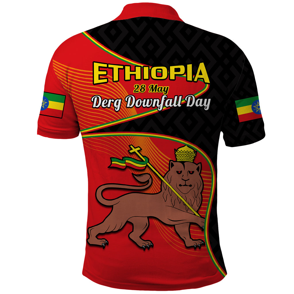 Ethiopia Derg Downfall Day Polo Shirt Ethiopian Lion of Judah - Wonder Print Shop