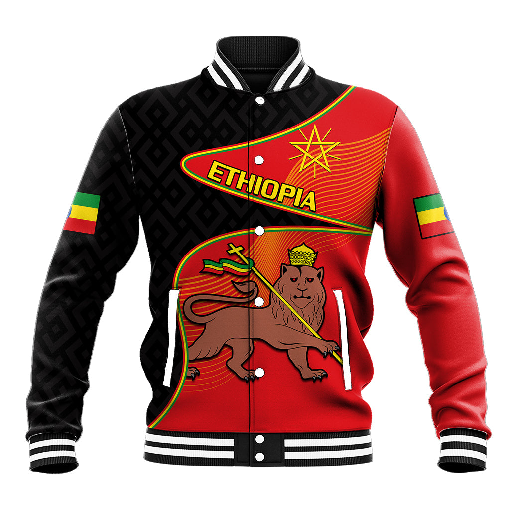 (Custom Personalised) Ethiopia Derg Downfall Day Baseball Jacket Ethiopian Lion of Judah - Wonder Print Shop