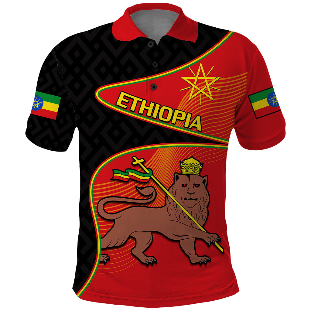 Custom Ethiopia Derg Downfall Day Polo Shirt Ethiopian Lion of Judah - Wonder Print Shop