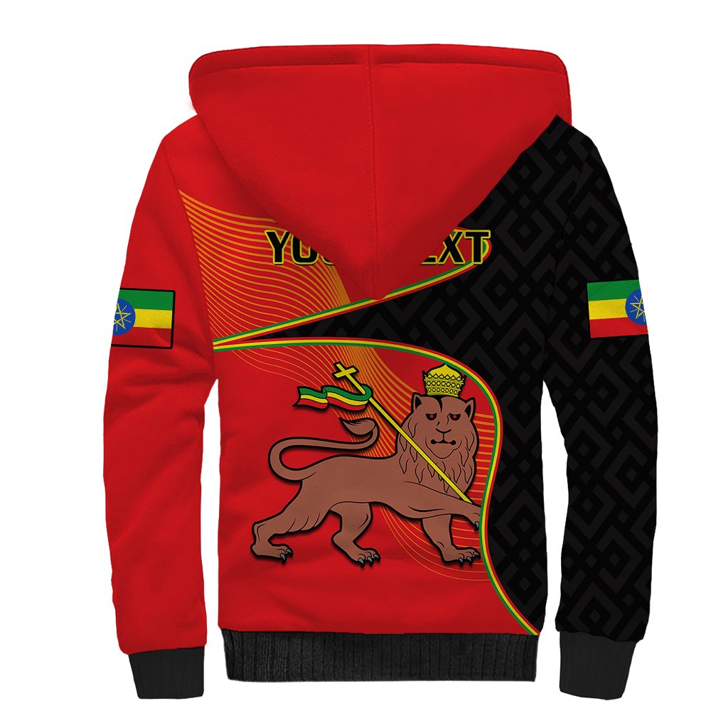 (Custom Personalised) Ethiopia Derg Downfall Day Sherpa Hoodie Ethiopian Lion of Judah - Wonder Print Shop