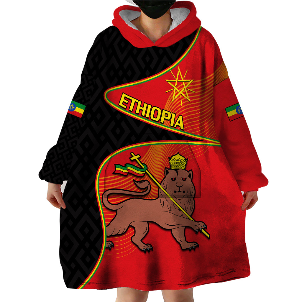 (Custom Personalised) Ethiopia Derg Downfall Day Wearable Blanket Hoodie Ethiopian Lion of Judah - Wonder Print Shop
