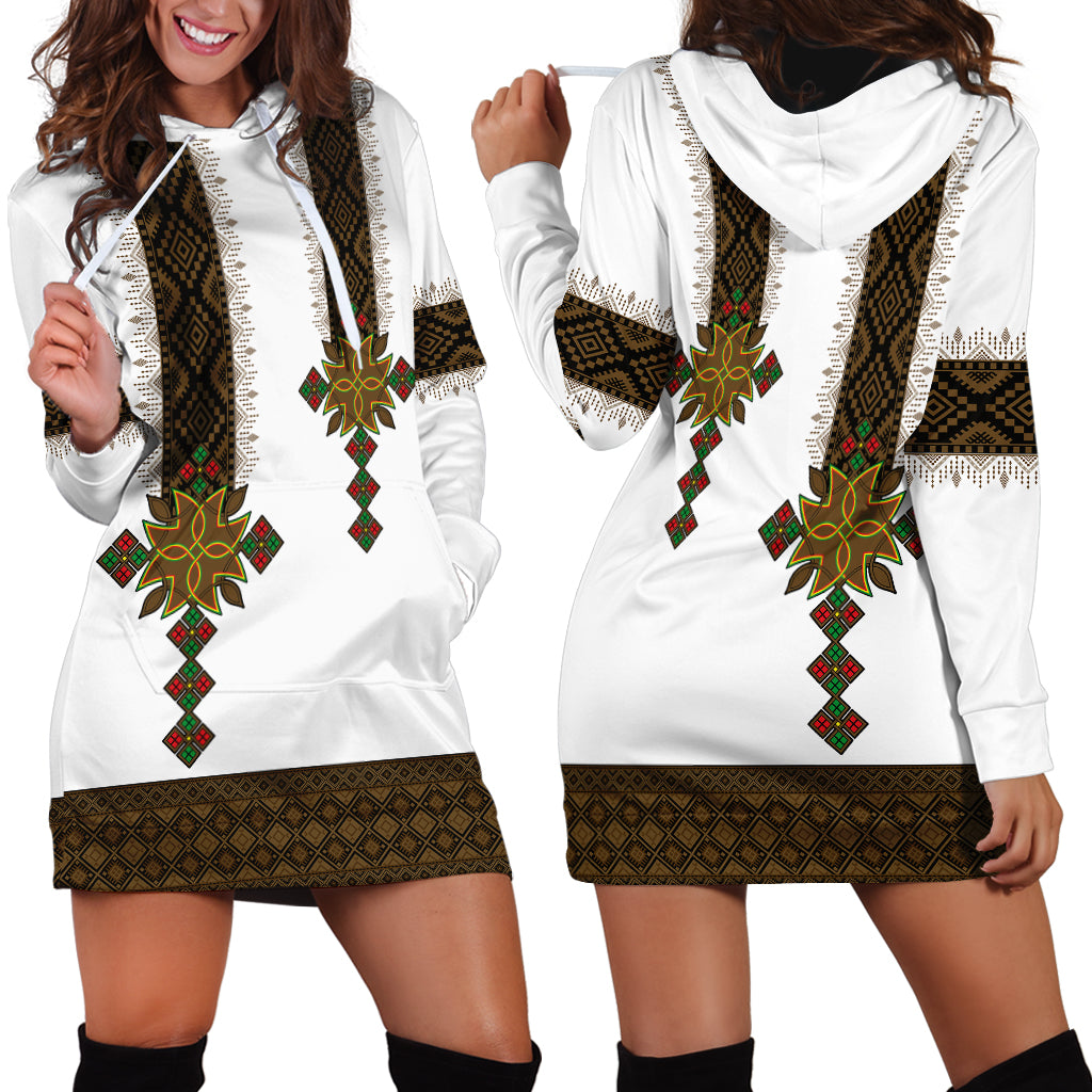 Ethiopia Hoodie Dress Ethiopian Tilet With African Pattern Ver.01 - Wonder Print Shop