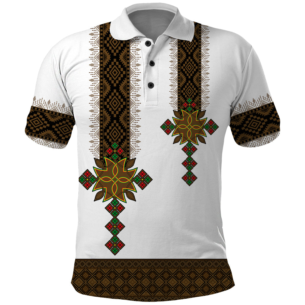 Ethiopia Polo Shirt Ethiopian Tilet With African Pattern Ver.01 - Wonder Print Shop