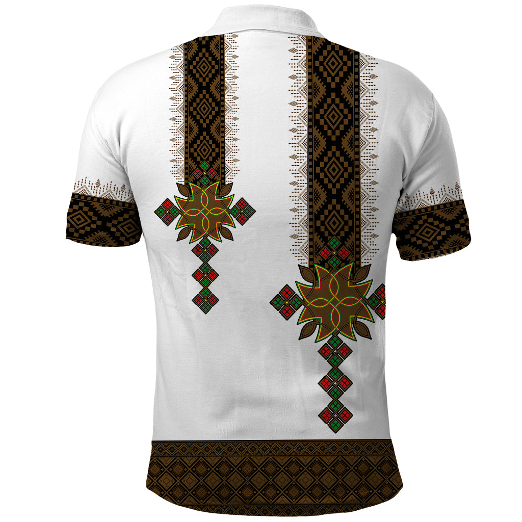 Ethiopia Polo Shirt Ethiopian Tilet With African Pattern Ver.01 - Wonder Print Shop