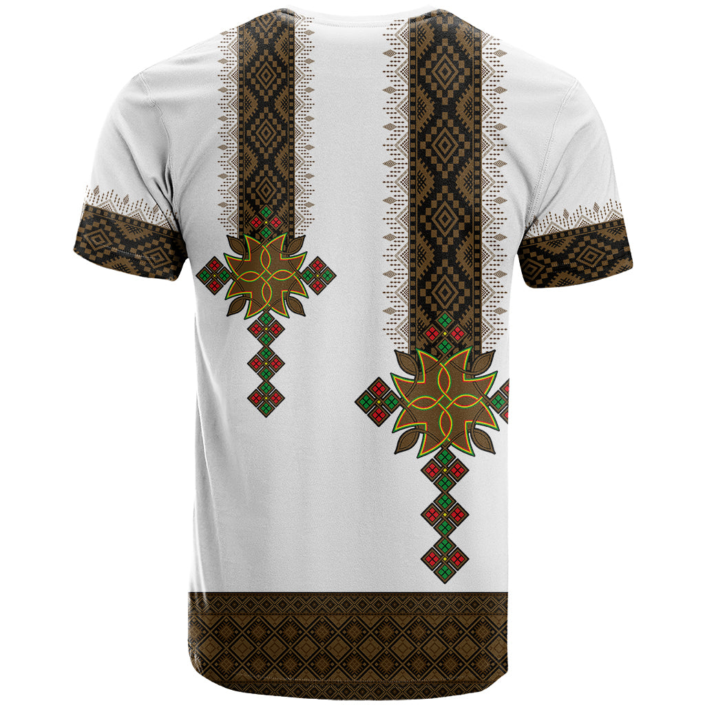 Ethiopia T Shirt Ethiopian Tilet With African Pattern Ver.01 - Wonder Print Shop