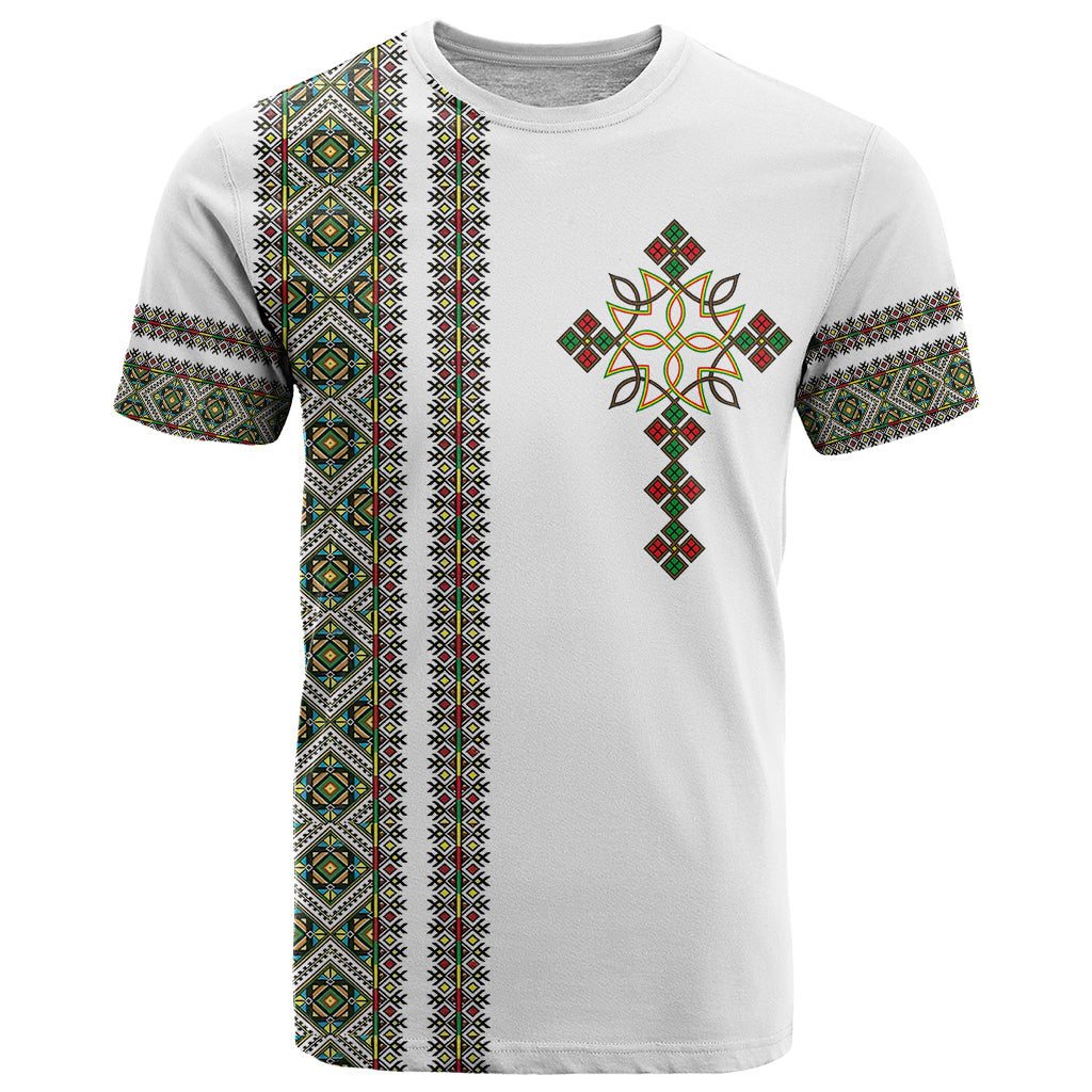 Ethiopia T Shirt Ethiopian Tilet With African Pattern Ver.02 - Wonder Print Shop
