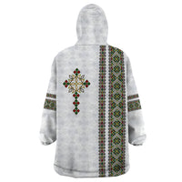 Ethiopia Wearable Blanket Hoodie Ethiopian Tilet With African Pattern Ver.02 - Wonder Print Shop