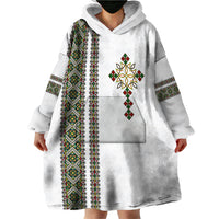 Ethiopia Wearable Blanket Hoodie Ethiopian Tilet With African Pattern Ver.02 - Wonder Print Shop