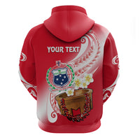 Custom Samoa Hoodie Ula Fala Kava Bowl Plumeria Polynesian Red - Wonder Print Shop