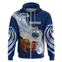 Custom Samoa Hoodie Ula Fala Kava Bowl Plumeria Polynesian Blue - Wonder Print Shop